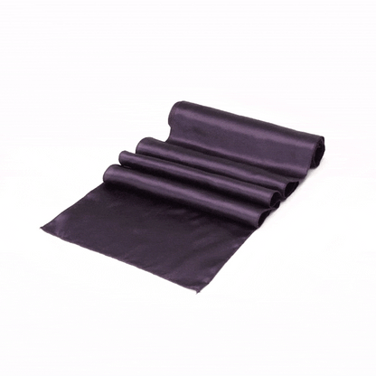 Table Tek Dark Purple Satin Table Runner - 12" x 108" - 1 count box