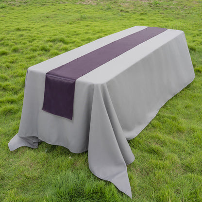 Table Tek Dark Purple Satin Table Runner - 12" x 108" - 1 count box