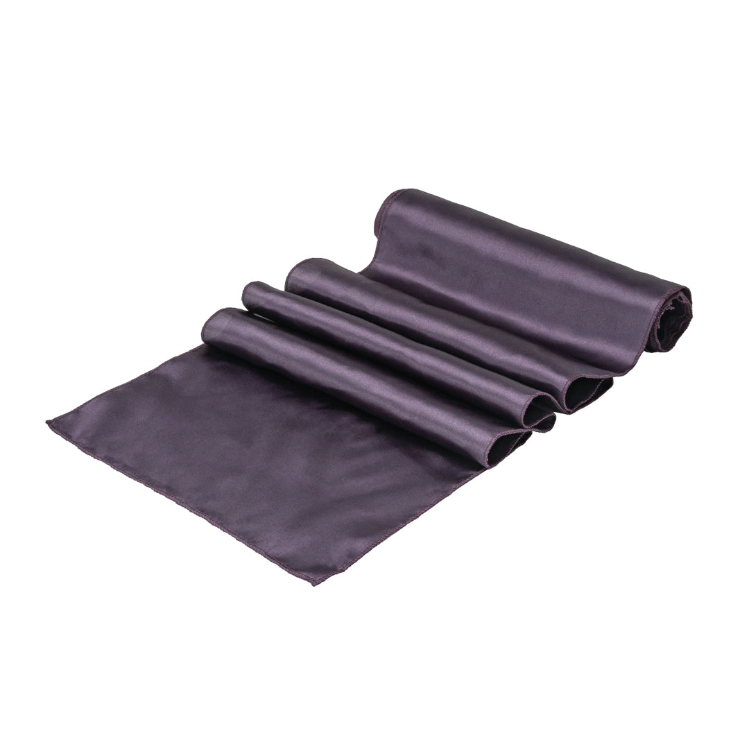Table Tek Dark Purple Satin Table Runner - 12" x 108" - 10 count box