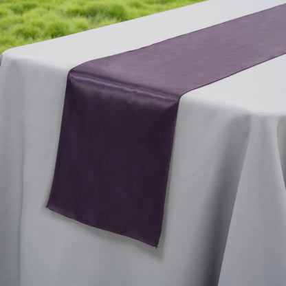 Table Tek Dark Purple Satin Table Runner - 12" x 108" - 10 count box