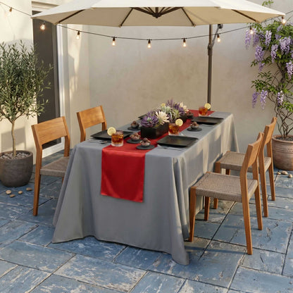 Table Tek Red Satin Table Runner - 12" x 108" - 1 count box