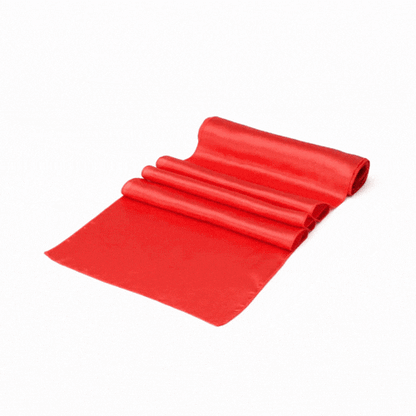 Table Tek Red Satin Table Runner - 12" x 108" - 1 count box