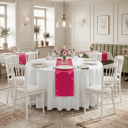 Table Tek Dark Pink Satin Table Runner - 12" x 108" - 10 count box