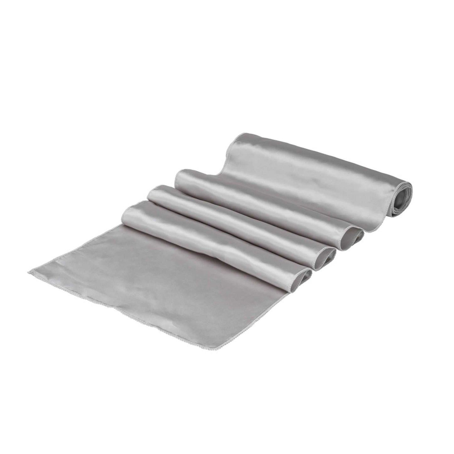 Table Tek Silver Satin Table Runner - 12" x 108" - 1 count box