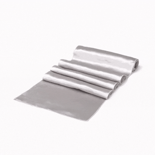 Table Tek Silver Satin Table Runner - 12" x 108" - 10 count box