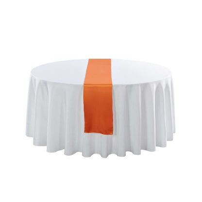 Table Tek Tangerine Orange Satin Table Runner - 12" x 108" - 1 count box