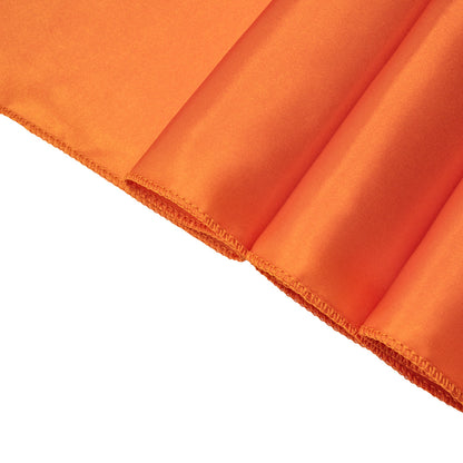 Table Tek Tangerine Orange Satin Table Runner - 12" x 108" - 1 count box
