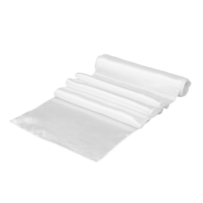 Table Tek White Satin Table Runner - 12" x 108" - 1 count box