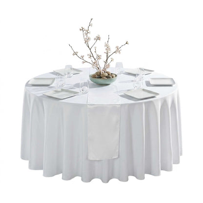 Table Tek White Satin Table Runner - 12" x 108" - 10 count box