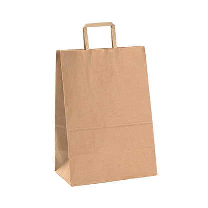 Bag Tek Kraft Paper Retail Bag - with Handles - 12" x 7" x 17" - 100 count box