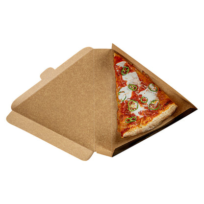 Eco Pie Black Paper Pizza Slice Box - Clamshell - 9 1/4" x 10 1/4" x 1 3/4" - 100 count box
