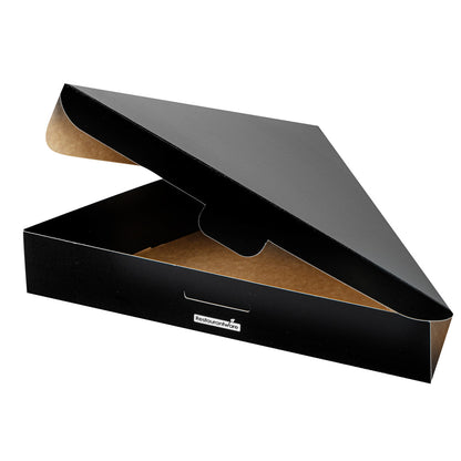Eco Pie Black Paper Pizza Slice Box - Clamshell - 9 1/4" x 10 1/4" x 1 3/4" - 100 count box