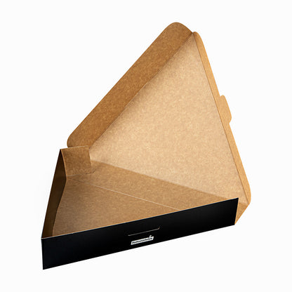 Eco Pie Black Paper Pizza Slice Box - Clamshell - 9 1/4" x 10 1/4" x 1 3/4" - 100 count box