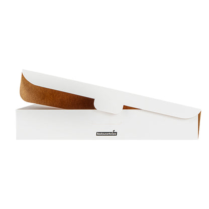 Eco Pie White Paper Pizza Slice Box - Hot & Fresh, Clamshell - 9 1/4" x 10 1/4" x 1 3/4" - 100 count box