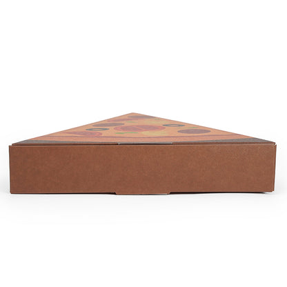 Eco Pie Kraft Paper Pizza Slice Box - Clamshell - 9 1/4" x 10 1/4" x 1 3/4" - 100 count box