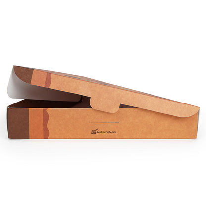 Eco Pie Kraft Paper Pizza Slice Box - Clamshell - 9 1/4" x 10 1/4" x 1 3/4" - 100 count box