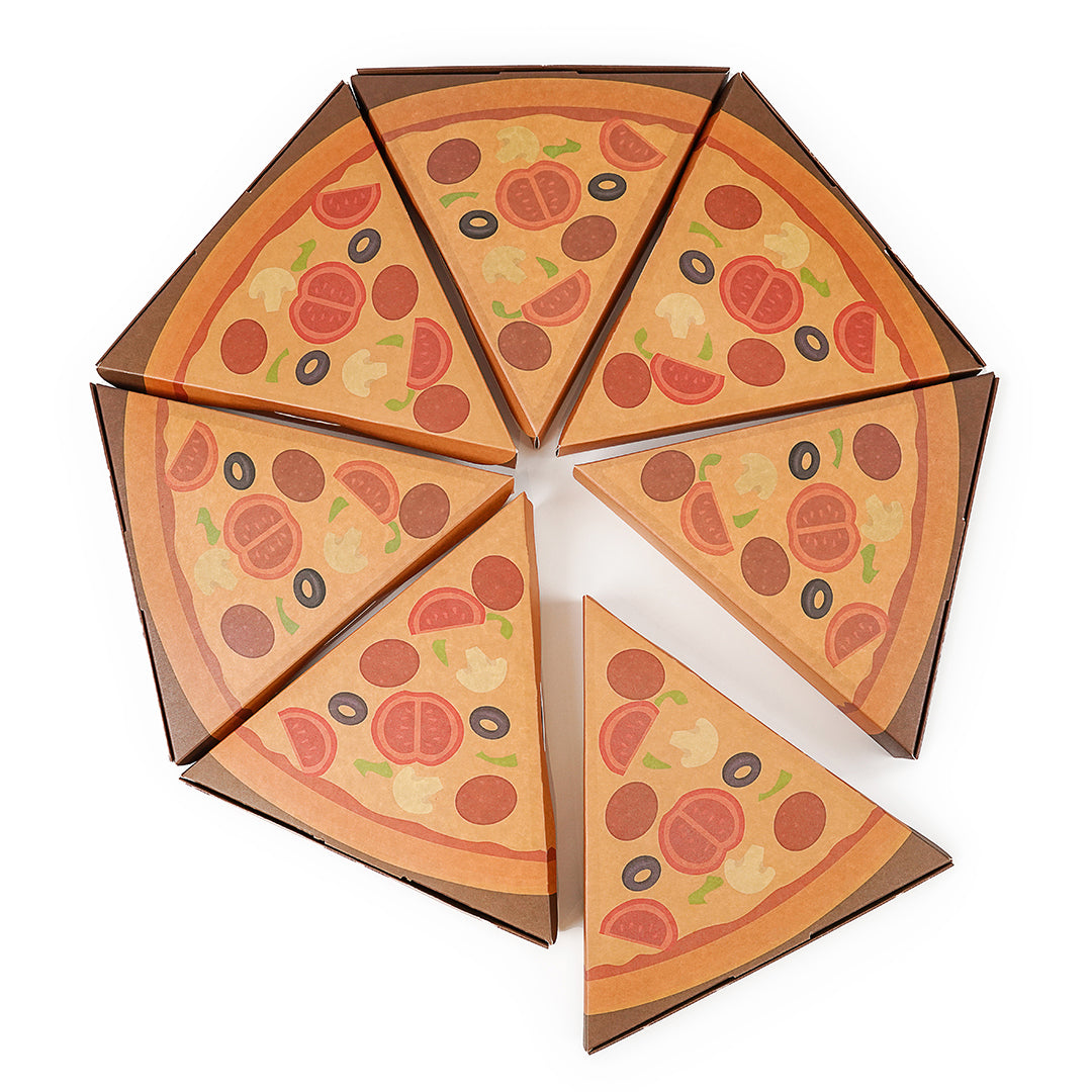 Eco Pie Kraft Paper Pizza Slice Box - Clamshell - 9 1/4" x 10 1/4" x 1 3/4" - 100 count box