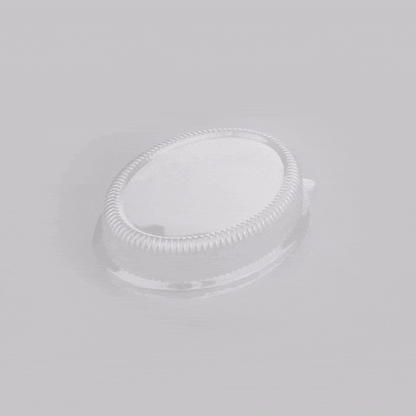 Pulp Safe Oval Clear Plastic Ripple Dome Lid - Fits Sugarcane / Bagasse Plate - 100 count box