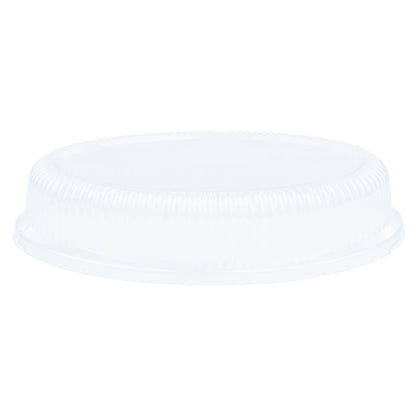 Pulp Safe Oval Clear Plastic Ripple Dome Lid - Fits Sugarcane / Bagasse Plate - 100 count box