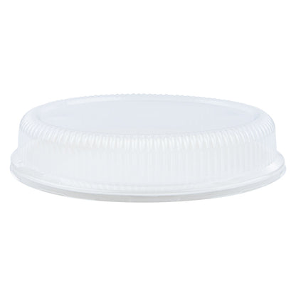 Pulp Safe Oval Clear Plastic Ripple Dome Lid - Fits Sugarcane / Bagasse Plate - 100 count box