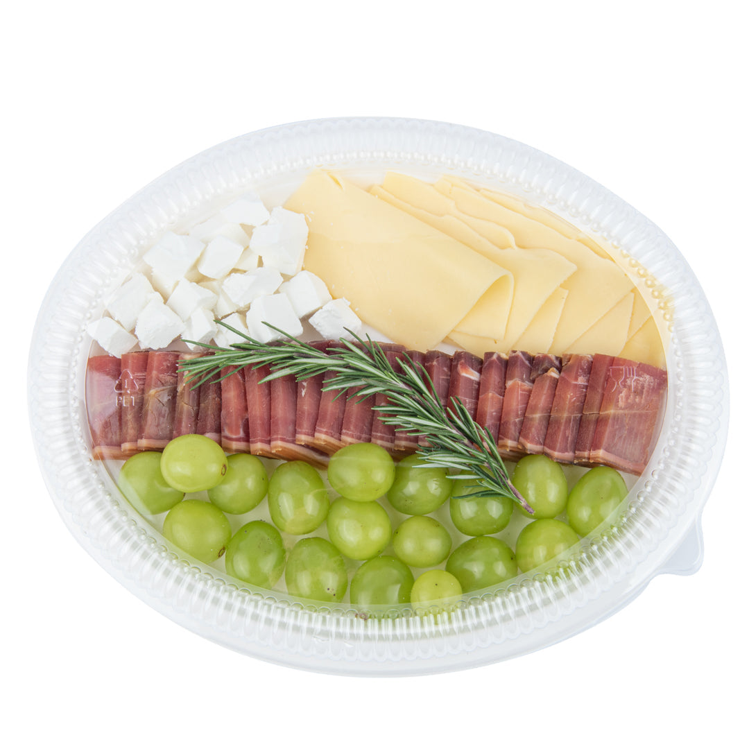 Pulp Safe Oval Clear Plastic Ripple Dome Lid - Fits Sugarcane / Bagasse Large Plate - 100 count box