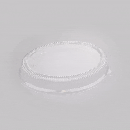 Pulp Safe Oval Clear Plastic Ripple Dome Lid - Fits Sugarcane / Bagasse Large Plate - 100 count box