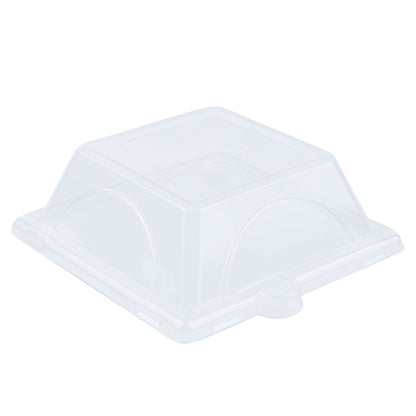 Pulp Tek Square Clear Plastic Dome Lid - Fits Sugarcane / Bagasse Small Plate - 100 count box