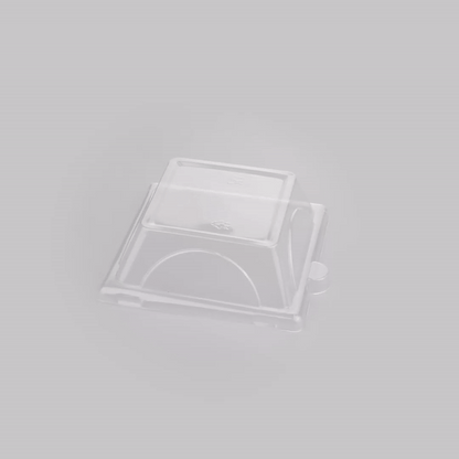Pulp Tek Square Clear Plastic Dome Lid - Fits Sugarcane / Bagasse Small Plate - 100 count box