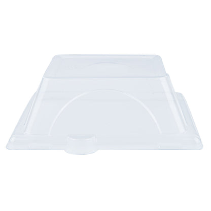 Pulp Tek Square Clear Plastic Dome Lid - Fits Sugarcane / Bagasse Small Plate - 100 count box