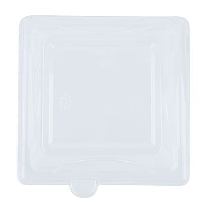 Pulp Tek Square Clear Plastic Dome Lid - Fits Sugarcane / Bagasse Small Plate - 100 count box