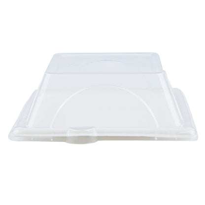 Pulp Tek Square Clear Plastic Dome Lid - Fits Sugarcane / Bagasse Small Plate - 100 count box
