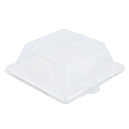 Pulp Tek Square Clear Plastic Dome Lid - Fits Sugarcane / Bagasse Small Plate - 100 count box