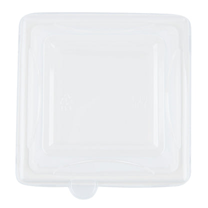 Pulp Tek Square Clear Plastic Dome Lid - Fits Sugarcane / Bagasse Small Plate - 100 count box