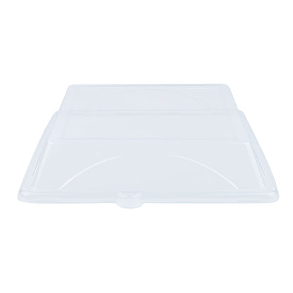 Pulp Safe Square Clear Plastic Dome Lid - Fits Sugarcane / Bagasse Large Plate - 100 count box