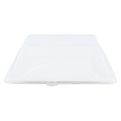 Pulp Safe Square Clear Plastic Dome Lid - Fits Sugarcane / Bagasse Large Plate - 100 count box