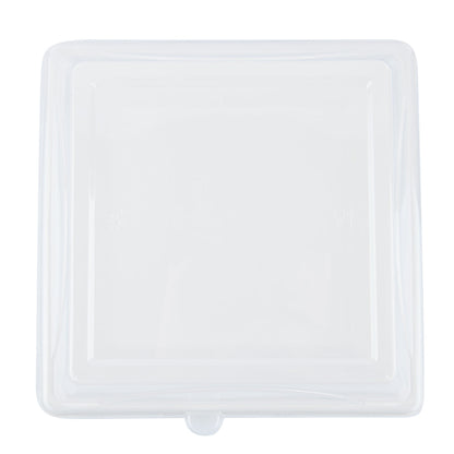 Pulp Safe Square Clear Plastic Dome Lid - Fits Sugarcane / Bagasse Large Plate - 100 count box