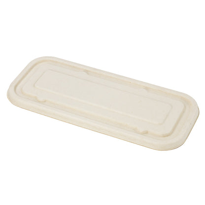 Pulp Tek Rectangle Natural Sugarcane / Bagasse Lid - Fits Catering Container - 100 count box