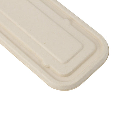Pulp Tek Rectangle Natural Sugarcane / Bagasse Lid - Fits Catering Container - 100 count box