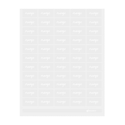 Label Tek Plastic Orange Label - Clear with White Font, Water-Resistant - 2" x 1" - 100 count box