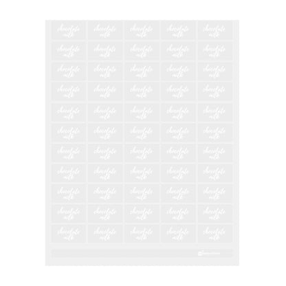 Label Tek Plastic Chocolate Milk Label - Clear with White Font, Water-Resistant - 2" x 1" - 100 count box