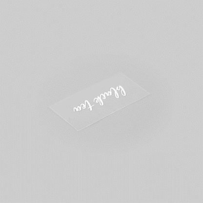 Label Tek Plastic Black Tea Label - Clear with White Font, Water-Resistant - 2" x 1" - 100 count box