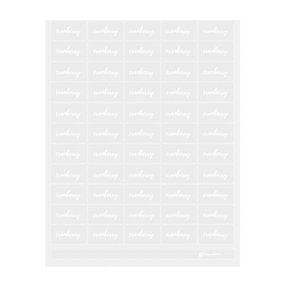 Label Tek Plastic Cranberry Label - Clear with White Font, Water-Resistant - 2" x 1" - 100 count box