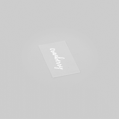 Label Tek Plastic Cranberry Label - Clear with White Font, Water-Resistant - 2" x 1" - 100 count box