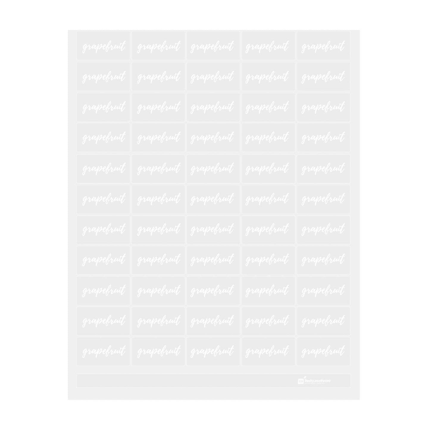 Label Tek Plastic Grapefruit Label - Clear with White Font, Water-Resistant - 2" x 1" - 100 count box