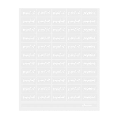 Label Tek Plastic Grapefruit Label - Clear with White Font, Water-Resistant - 2" x 1" - 100 count box