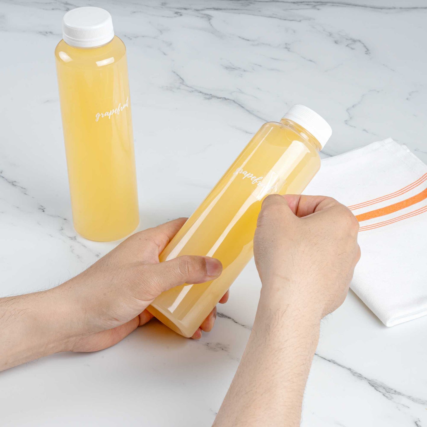 Label Tek Plastic Grapefruit Label - Clear with White Font, Water-Resistant - 2" x 1" - 100 count box
