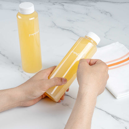 Label Tek Plastic Grapefruit Label - Clear with White Font, Water-Resistant - 2" x 1" - 100 count box