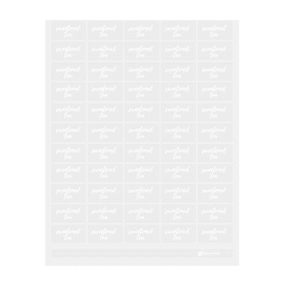 Label Tek Plastic Sweetened Tea Label - Clear with White Font, Water-Resistant - 2" x 1" - 100 count box