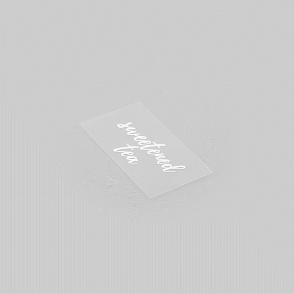 Label Tek Plastic Sweetened Tea Label - Clear with White Font, Water-Resistant - 2" x 1" - 100 count box
