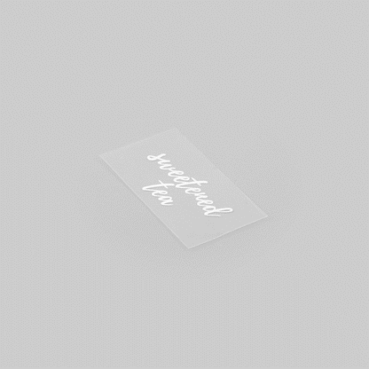 Label Tek Plastic Sweetened Tea Label - Clear with White Font, Water-Resistant - 2" x 1" - 100 count box